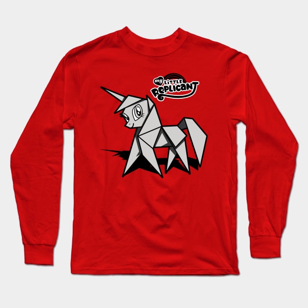 Cute Origami 80's Cartoon Sci-fi Movie Mashup Long Sleeve T-Shirt by BoggsNicolas